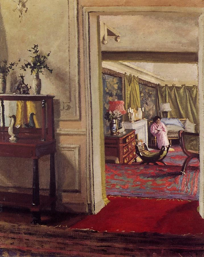 Félix Vallotton - 291, Interno con donna in rosa